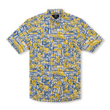 Chemise à manches courtes avec col camp et imprimé Match