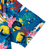 Camisa de manga corta con cuello campamento y estampado a juego