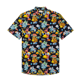 Camisa de manga corta con cuello campamento y estampado a juego