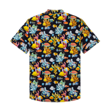 Camisa de manga corta con cuello campamento y estampado a juego
