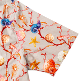 Camisa de manga corta con cuello campamento y estampado a juego