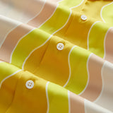 Chemise Aloha tropicale à manches courtes et col camp avec imprimé statue vintage