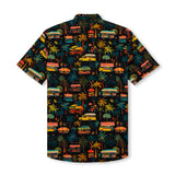 Camisa de manga corta con cuello campamento y estampado a juego