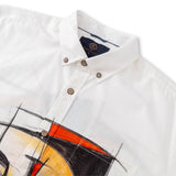 Chemise à manches courtes avec col camp et imprimé Match