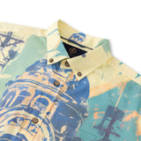 Camisa de manga corta con cuello campamento y estampado a juego