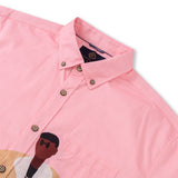 Chemise à manches courtes avec col camp et imprimé Match