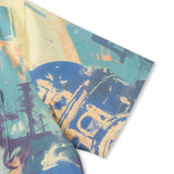 Camisa de manga corta con cuello campamento y estampado a juego
