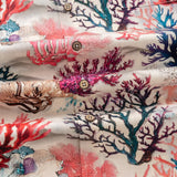 Camisa de manga corta con cuello campamento y estampado a juego