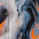 Chemise à manches courtes avec col camp et imprimé Match