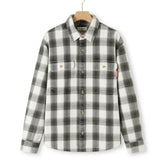 Award Brand Co Mens Shirts Vintage Flannel Heavyweight Maverick Check 100% Cotton Long Sleeve 230LDE0203_1 Rediscovered in a dusty attic, the heavyweight vintage flannel shirts were a testament to timeless
craftsmanship. Each stitch told stories of rugged adventures and cozy firesides. Now, these soft,
durable shirts return from Award Brand Co, blending classic style with modern comfort, ready to be
worn and loved by everyone.