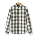 Award Brand Co Mens Shirts Vintage Flannel Heavyweight Maverick Check 100% Cotton Long Sleeve 230LDE0203_1 Rediscovered in a dusty attic, the heavyweight vintage flannel shirts were a testament to timeless
craftsmanship. Each stitch told stories of rugged adventures and cozy firesides. Now, these soft,
durable shirts return from Award Brand Co, blending classic style with modern comfort, ready to be
worn and loved by everyone.
