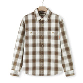 Award Brand Co Mens Shirts Vintage Flannel Heavyweight Maverick Check 100% Cotton Long Sleeve 230LDE0204_1 Rediscovered in a dusty attic, the heavyweight vintage flannel shirts were a testament to timeless
craftsmanship. Each stitch told stories of rugged adventures and cozy firesides. Now, these soft,
durable shirts return from Award Brand Co, blending classic style with modern comfort, ready to be
worn and loved by everyone