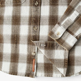 Award Brand Co Mens Shirts Vintage Flannel Heavyweight Maverick Check 100% Cotton Long Sleeve 230LDE0204_4 Rediscovered in a dusty attic, the heavyweight vintage flannel shirts were a testament to timeless
craftsmanship. Each stitch told stories of rugged adventures and cozy firesides. Now, these soft,
durable shirts return from Award Brand Co, blending classic style with modern comfort, ready to be
worn and loved by everyone.