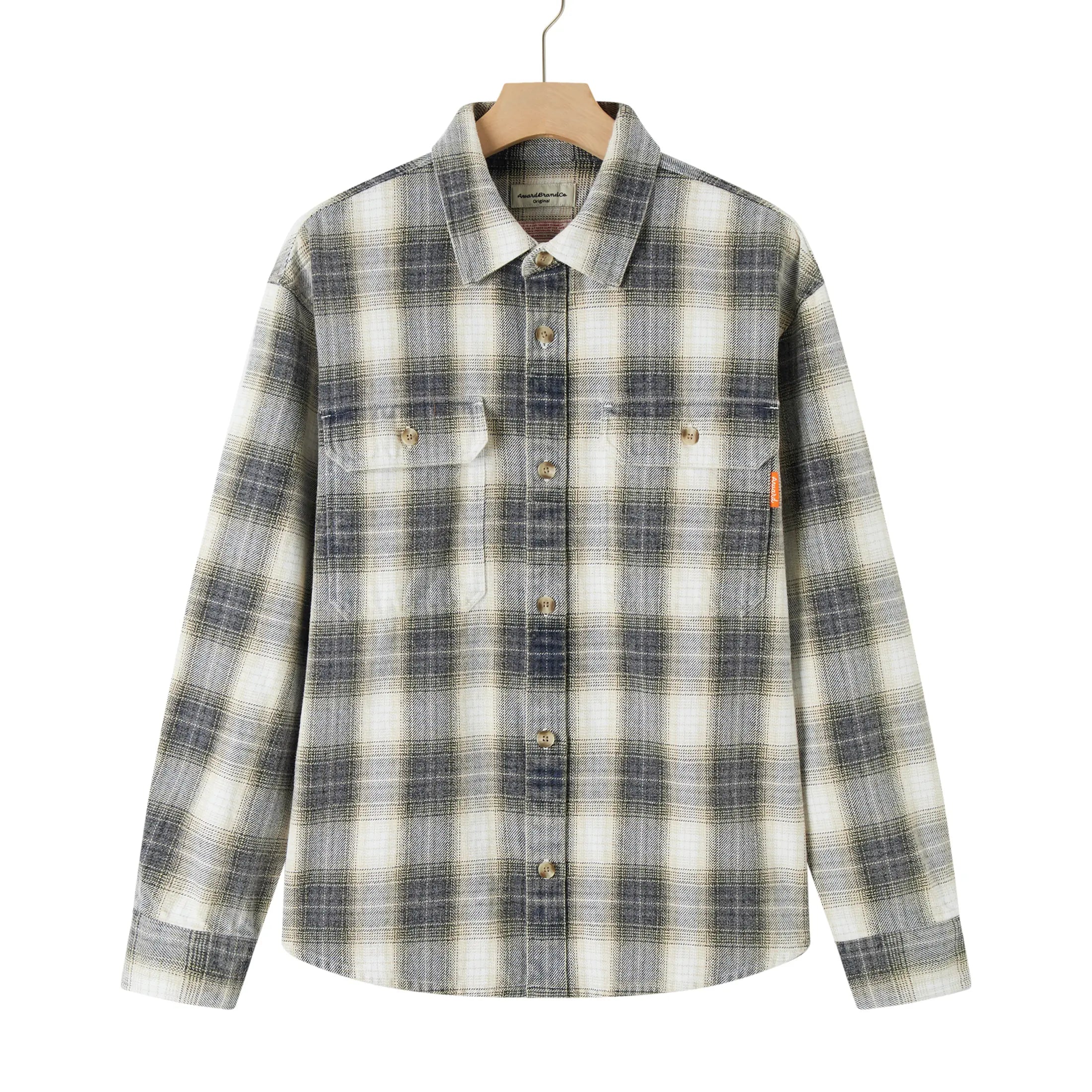Award_Brand_Co_Mens_Shirts_Vintage_Flannel_Heavyweight_Scottish_Check_100_Cotton_Long_Sleeve_230LDE0201_1.The virtues of flannel are so ubiquitous that the term has come to describe any garment made of flannel. The
oversized heavyweight flannel shirts from Award Brand Co are dense enough to keep wind, perfect for wearing
our vintage heavyweight flannel shirts for these days when it is not quite cold enough but already a bit chilly