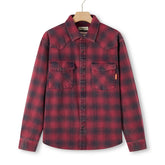 Award Brand Co Mens Shirts Western Vintage Flannel Highland Check 100% Cotton Long Sleeve snap buttons 230RWN0205_1 In the vast Western plains, heavyweight vintage flannel shirts were a cowboy's reliable companion. Sturdy and
warm, they weathered the toughest trails. Now revived from Award Brand Co, these shirts bring that rugged Western
heritage to life, perfect for those who value tradition and adventure in every stitch.