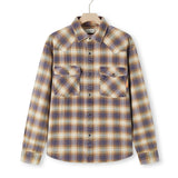 Award Brand Co Mens Shirts Western Vintage Flannel Highland Check 100% Cotton Long Sleeve snap buttons 230RWN0206_1 In the vast Western plains, heavyweight vintage flannel shirts were a cowboy's reliable companion. Sturdy and
warm, they weathered the toughest trails. Now revived from Award Brand Co, these shirts bring that rugged Western
heritage to life, perfect for those who value tradition and adventure in every stitch.