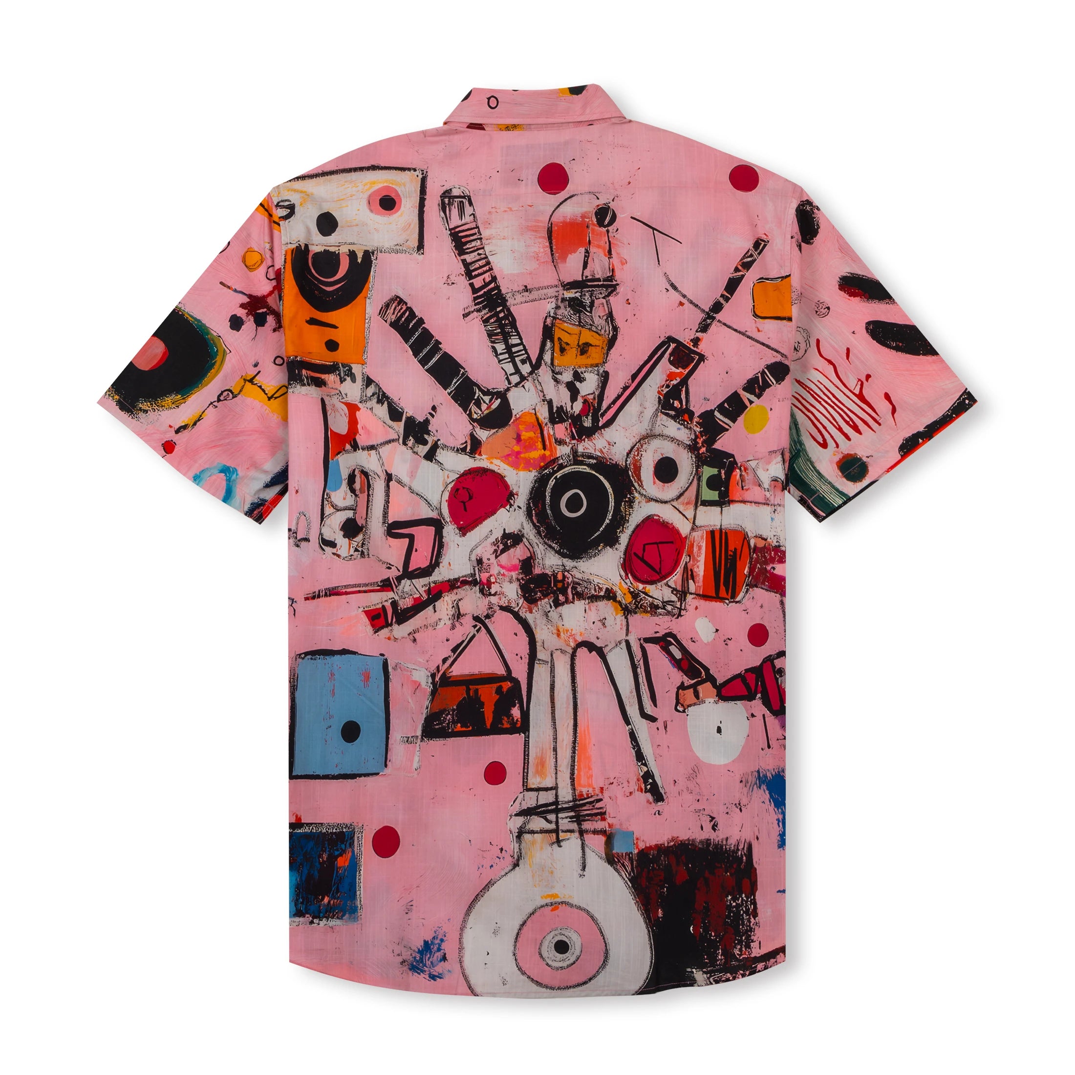 Chemise à manches courtes avec col camp et imprimé Match