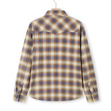 Award Brand Co Mens Shirts Western Vintage Flannel Highland Check 100% Cotton Long Sleeve snap buttons 230RWN0206_2 In the vast Western plains, heavyweight vintage flannel shirts were a cowboy's reliable companion. Sturdy and 
warm, they weathered the toughest trails. Now revived from Award Brand Co, these shirts bring that rugged Western
 heritage to life, perfect for those who value tradition and adventure in every stitch.