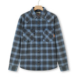 Award Brand Co Mens Shirts Western Vintage Flannel Highland Check 100% Cotton Long Sleeve snap buttons 230RWN0207_1 In the vast Western plains, heavyweight vintage flannel shirts were a cowboy's reliable companion. Sturdy and 
warm, they weathered the toughest trails. Now revived from Award Brand Co, these shirts bring that rugged Western
 heritage to life, perfect for those who value tradition and adventure in every stitch.