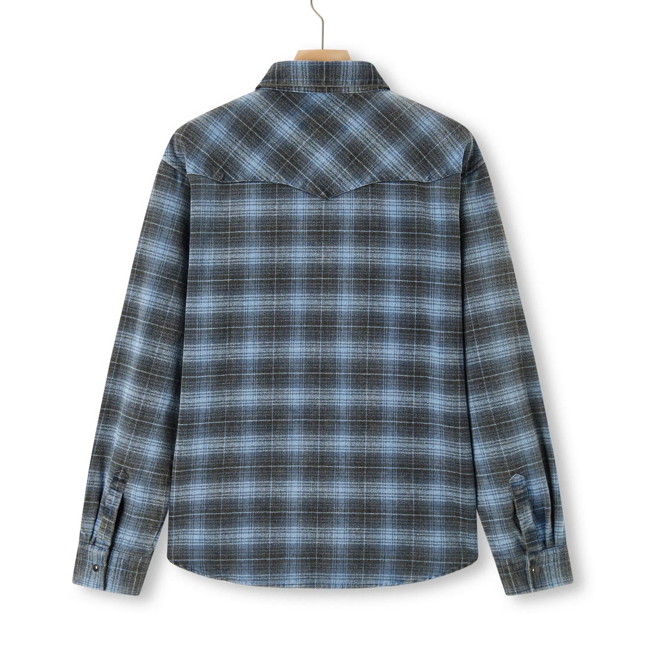 Award Brand Co Mens Shirts Western Vintage Flannel Highland Check 100% Cotton Long Sleeve snap buttons 230RWN0207_2 In the vast Western plains, heavyweight vintage flannel shirts were a cowboy's reliable companion. Sturdy and 
warm, they weathered the toughest trails. Now revived from Award Brand Co, these shirts bring that rugged Western
 heritage to life, perfect for those who value tradition and adventure in every stitch.