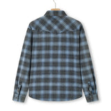 Award Brand Co Mens Shirts Western Vintage Flannel Highland Check 100% Cotton Long Sleeve snap buttons 230RWN0207_2 In the vast Western plains, heavyweight vintage flannel shirts were a cowboy's reliable companion. Sturdy and 
warm, they weathered the toughest trails. Now revived from Award Brand Co, these shirts bring that rugged Western
 heritage to life, perfect for those who value tradition and adventure in every stitch.